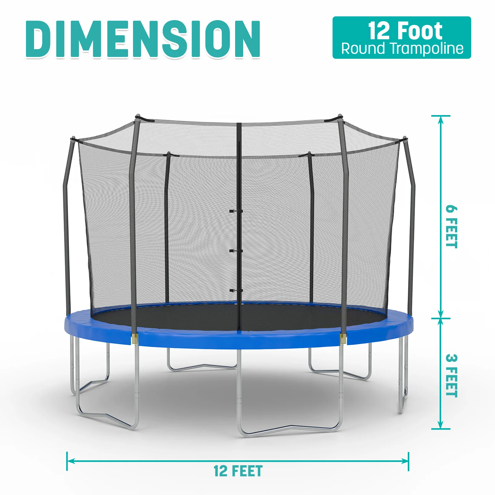 12' Round Trampoline - Image 4