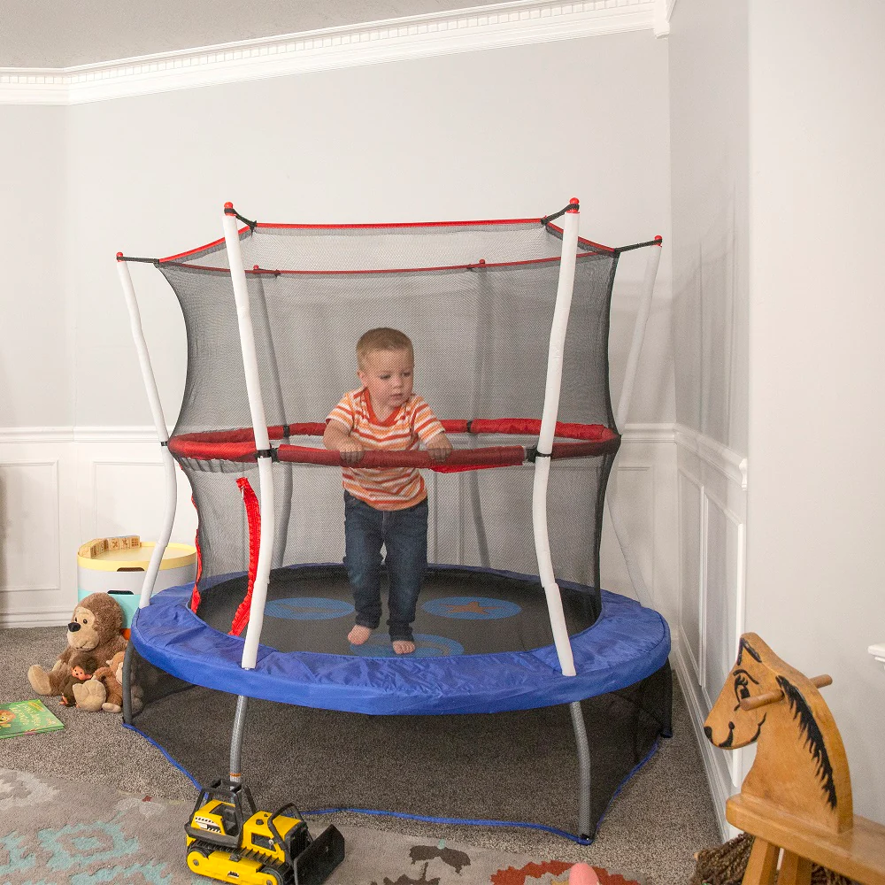 60" Round Seaside Adventure Mini Trampoline with Enclosure - Image 6