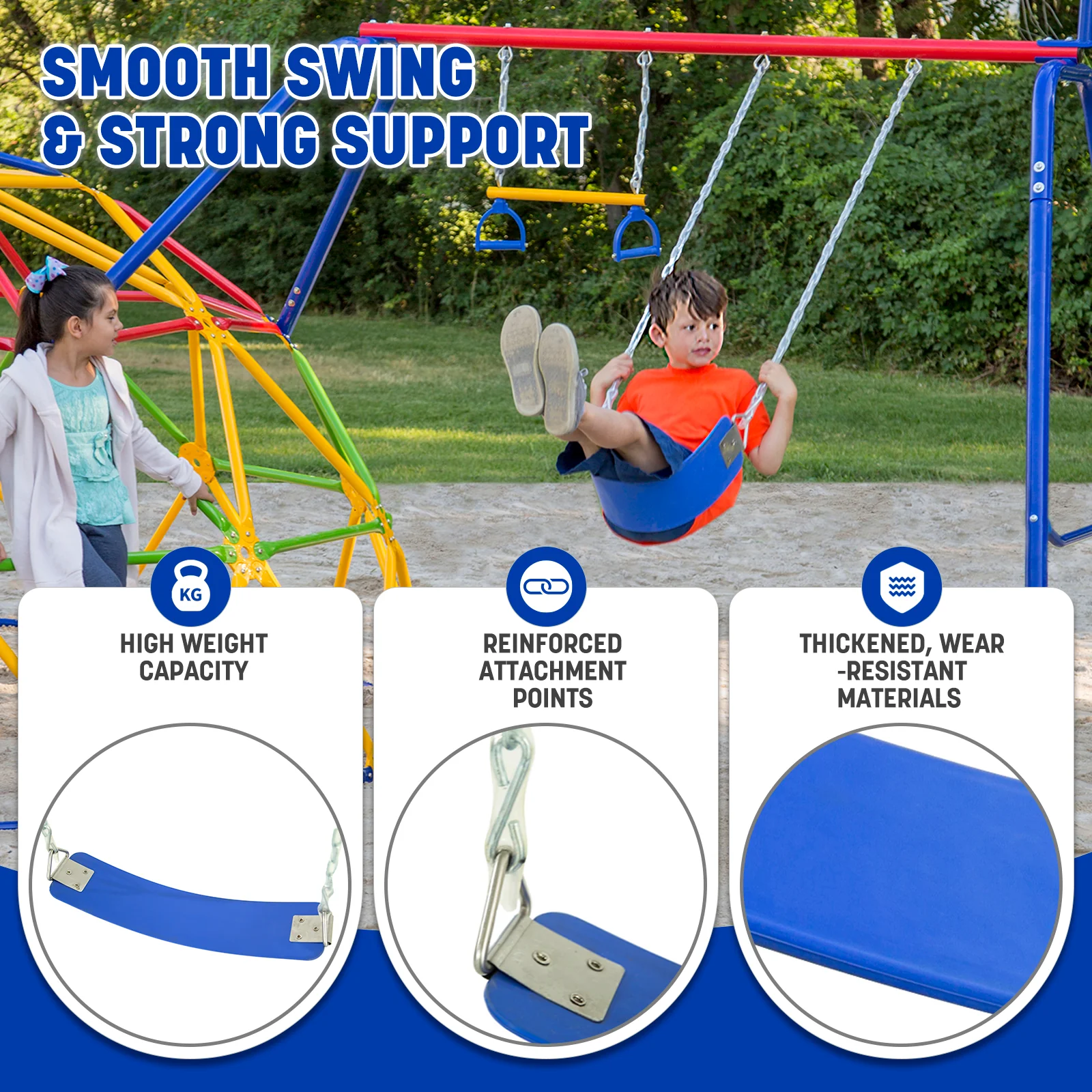 ActivPlay Geo Dome Climber with Swing Set - Image 5