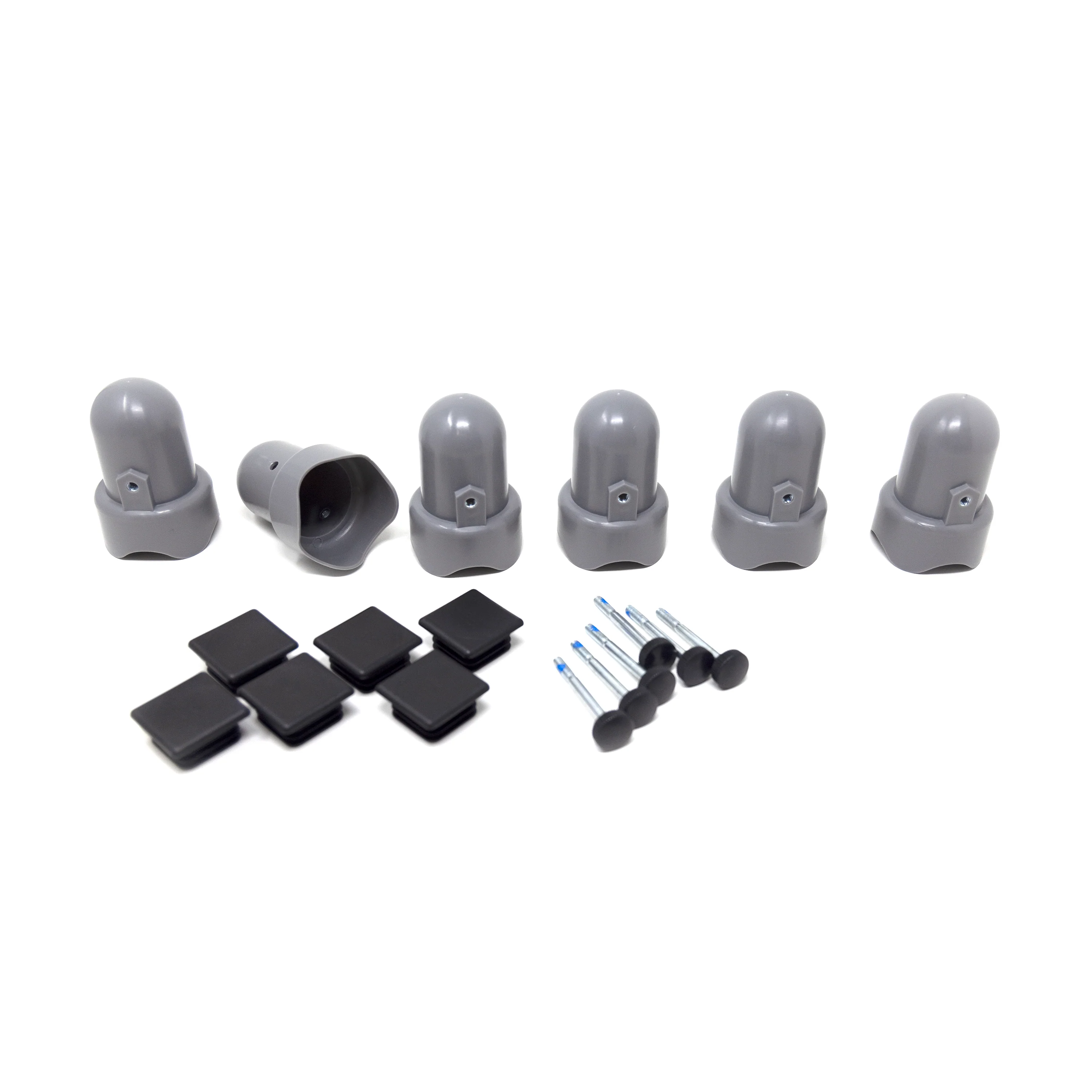 Small Grey Pole Cap Kit with Bolts and End Caps (Set of 6) 8048, 11047, 8031