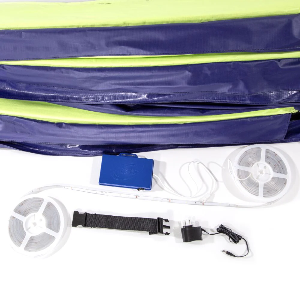 12 Ft. Round Dual Lime/Blue Lighted Spring Pad Kit - Image 2
