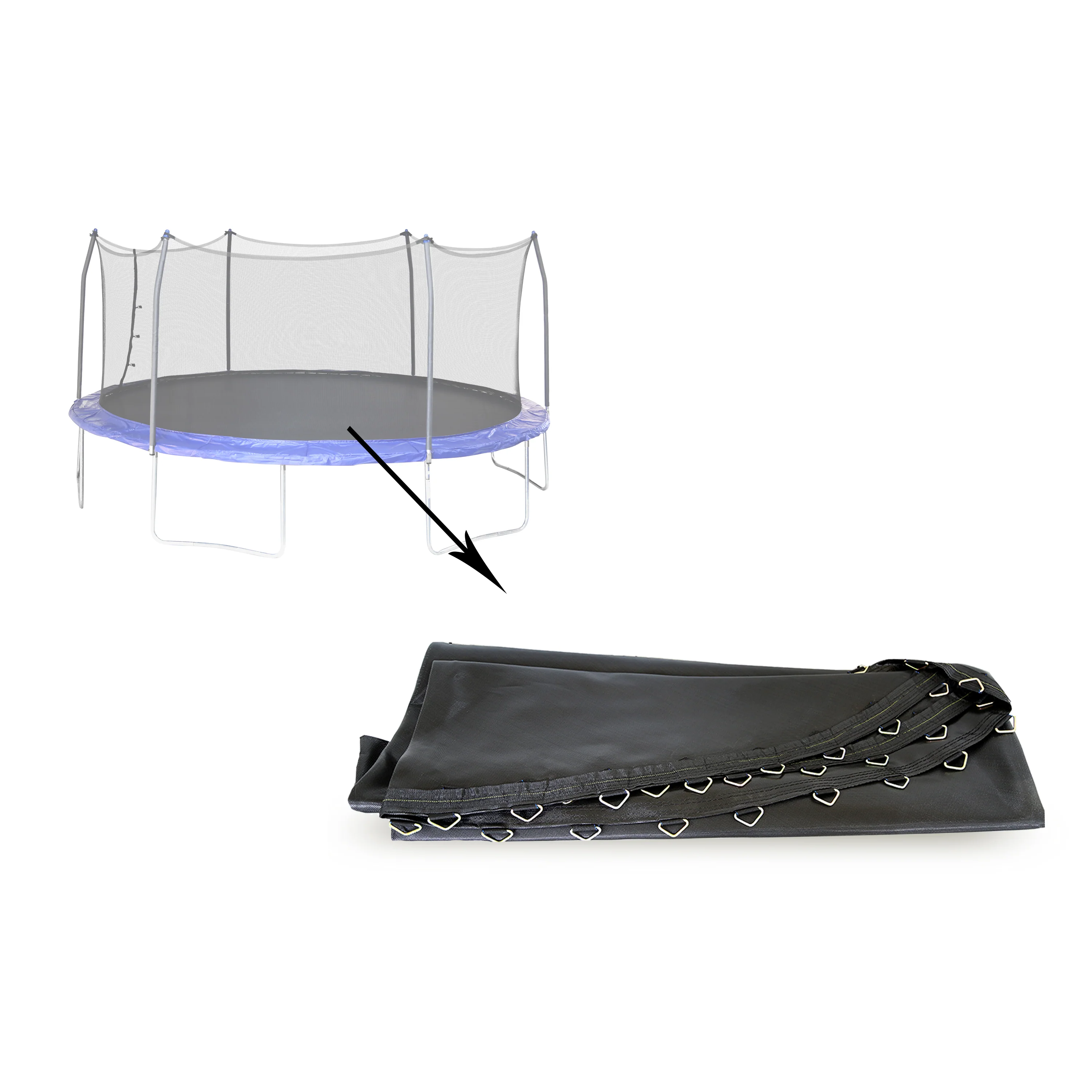 15'x13' Oval Jump Mat w/72 V-Rings - Image 3
